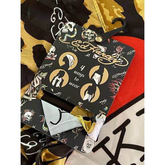 Ed Hardy Giant Love Kills Slowly Scarf New - Picture 3 of 4